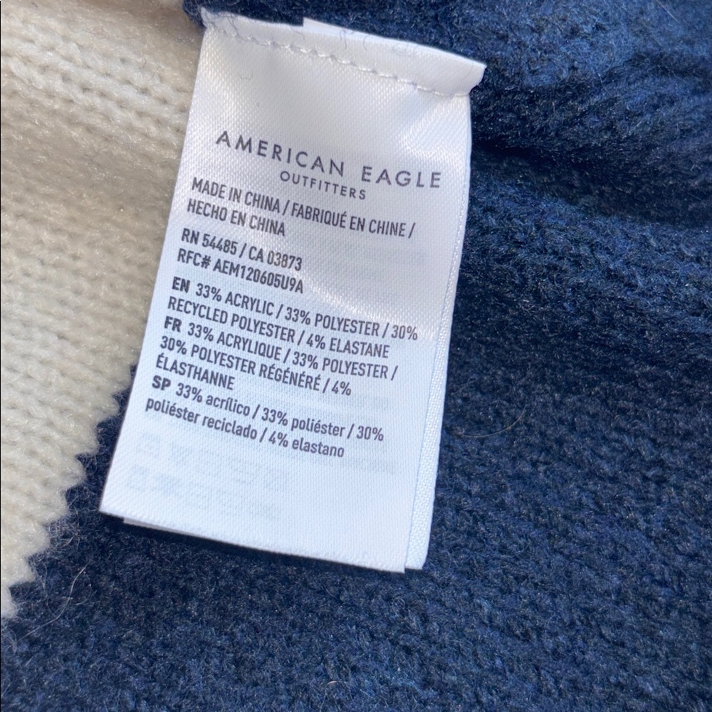 American Eagle Outfitters Navy and Cream Striped Sweater - Picture 7 of 11